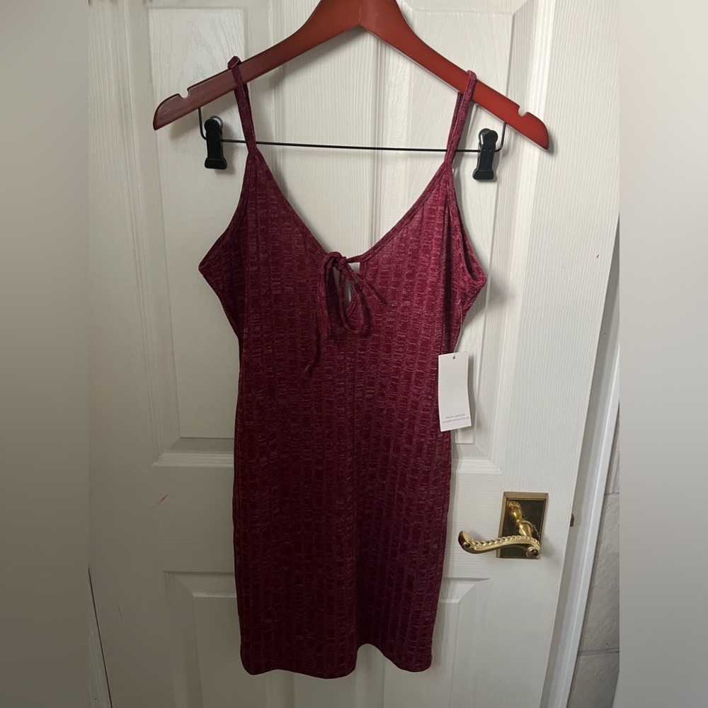 Tobi Knit Spaghetti Strap Mini Dress